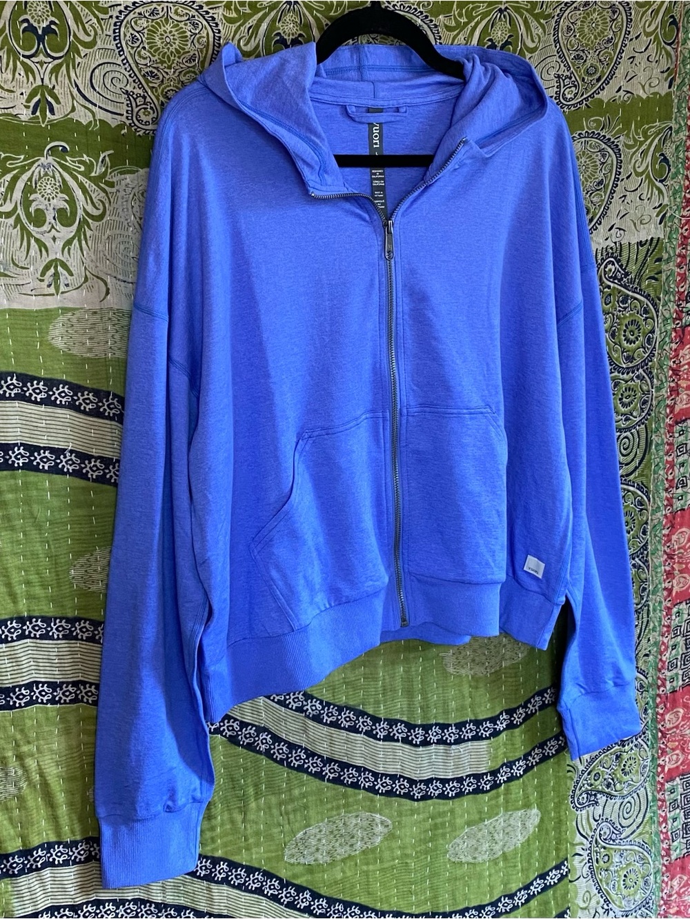 NWT Vuori Bright Iris Heather Halo Modern Full Zip Hoodie Large Top Rated - Picture 7 of 15